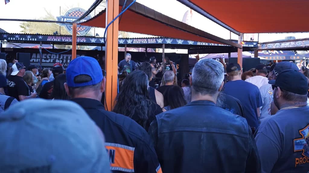 A crowd watching a live band at Cave Creek Roadhouse