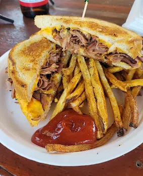 Hideaway Roadhouse pulled pork sandwich