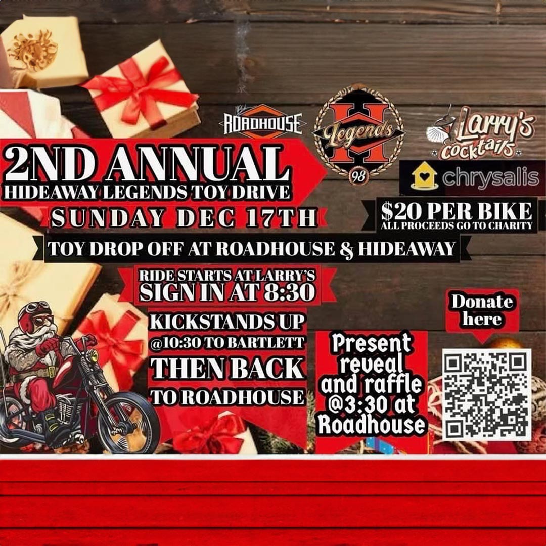 2nd Annual Hideaway Legends Toy Drive